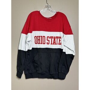 Profile Varsity Ohio State Buckeyes Sweatshirt Mens XXL Red White Black Striped
